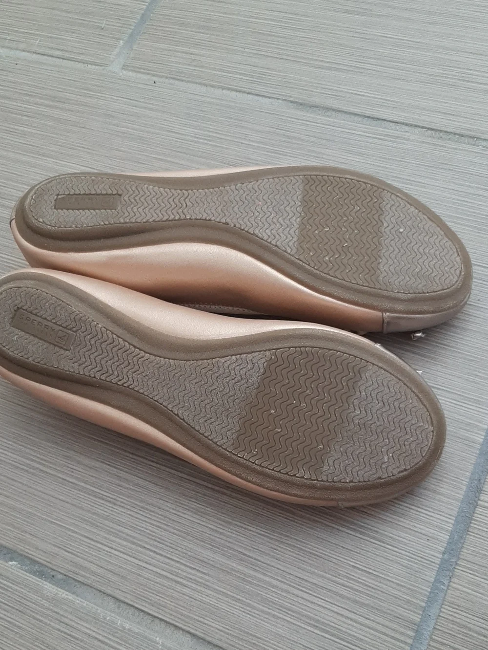 Sperry Rose Gold Metallic Ballet Flats with Bow Size 4M